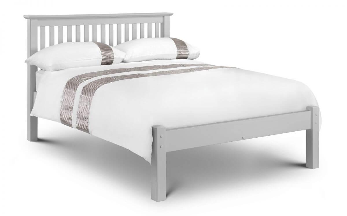 Barcelona Stone White Wooden Double Size Bed Frame 2