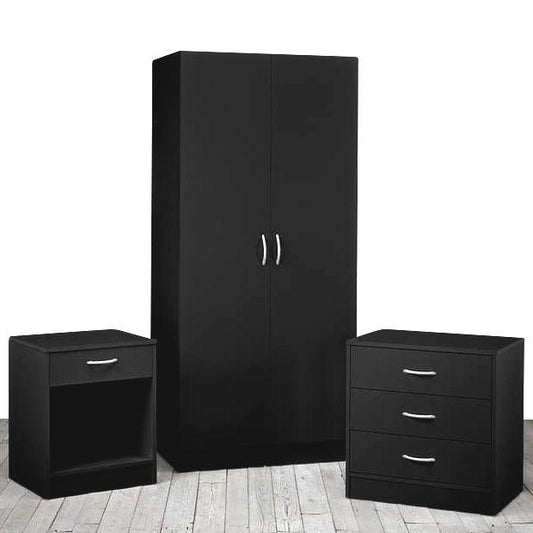 Delta Bedroom Furniture Set in Black - Kidsbunkbed