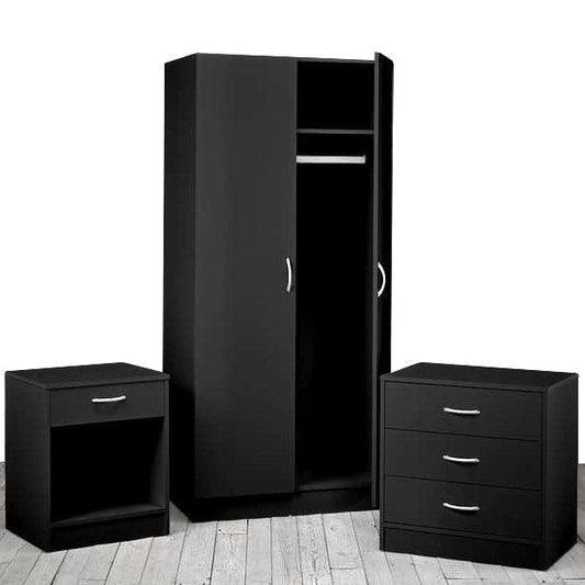 Delta Bedroom Furniture Set in Black - Kidsbunkbed