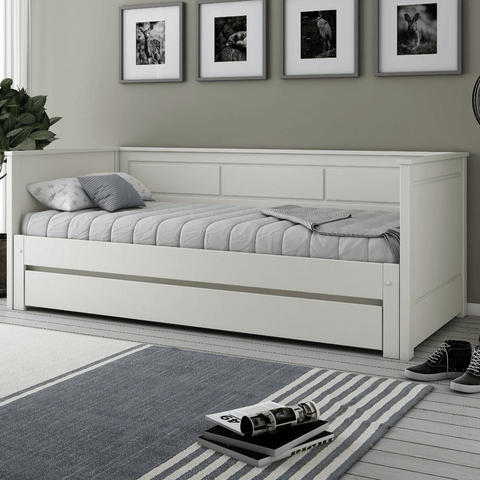Erika Luxury Guest Bed Grey Solid Wood with Mattress Bundle - Complete Comfort Beds