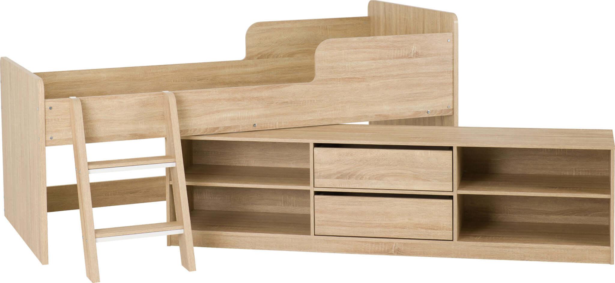 Felix `oak Low Sleeper Wooden Bed Frame 4