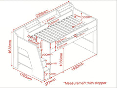 Flair Stepaside Stairs L Shaped Storage Bunk Bed - Complete Comfort Beds