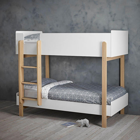 hero white wood bunk bed frame 3'