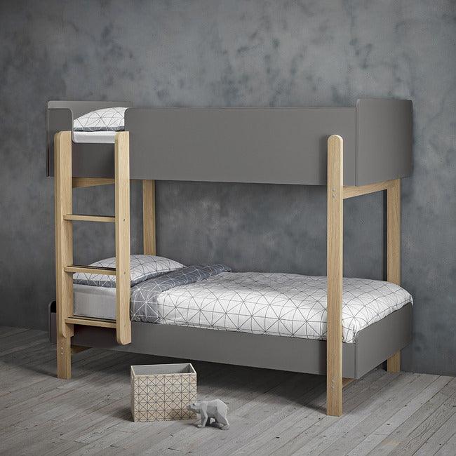 hero oak grey wood bunk bed frame 3' 2