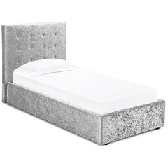 Rimini Crushed Velvet Single Bed Silver