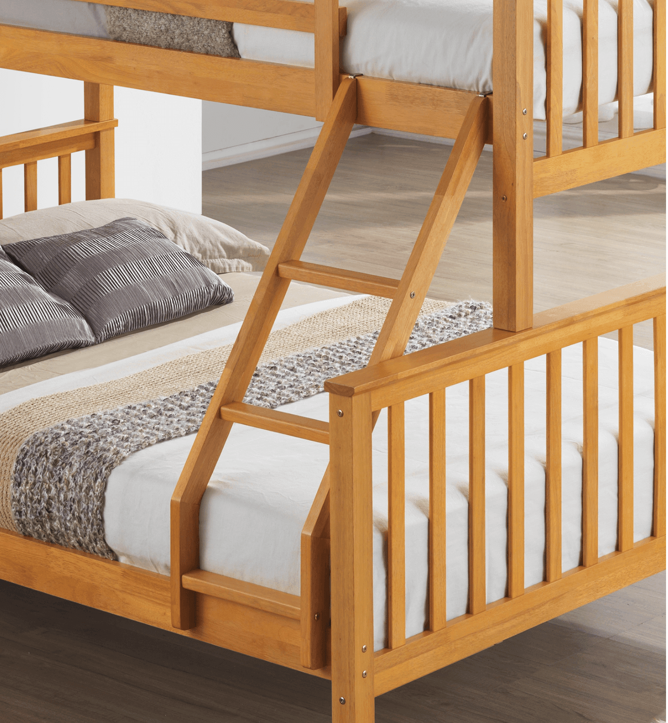 wooden triple sleeper bunk bed frame 4