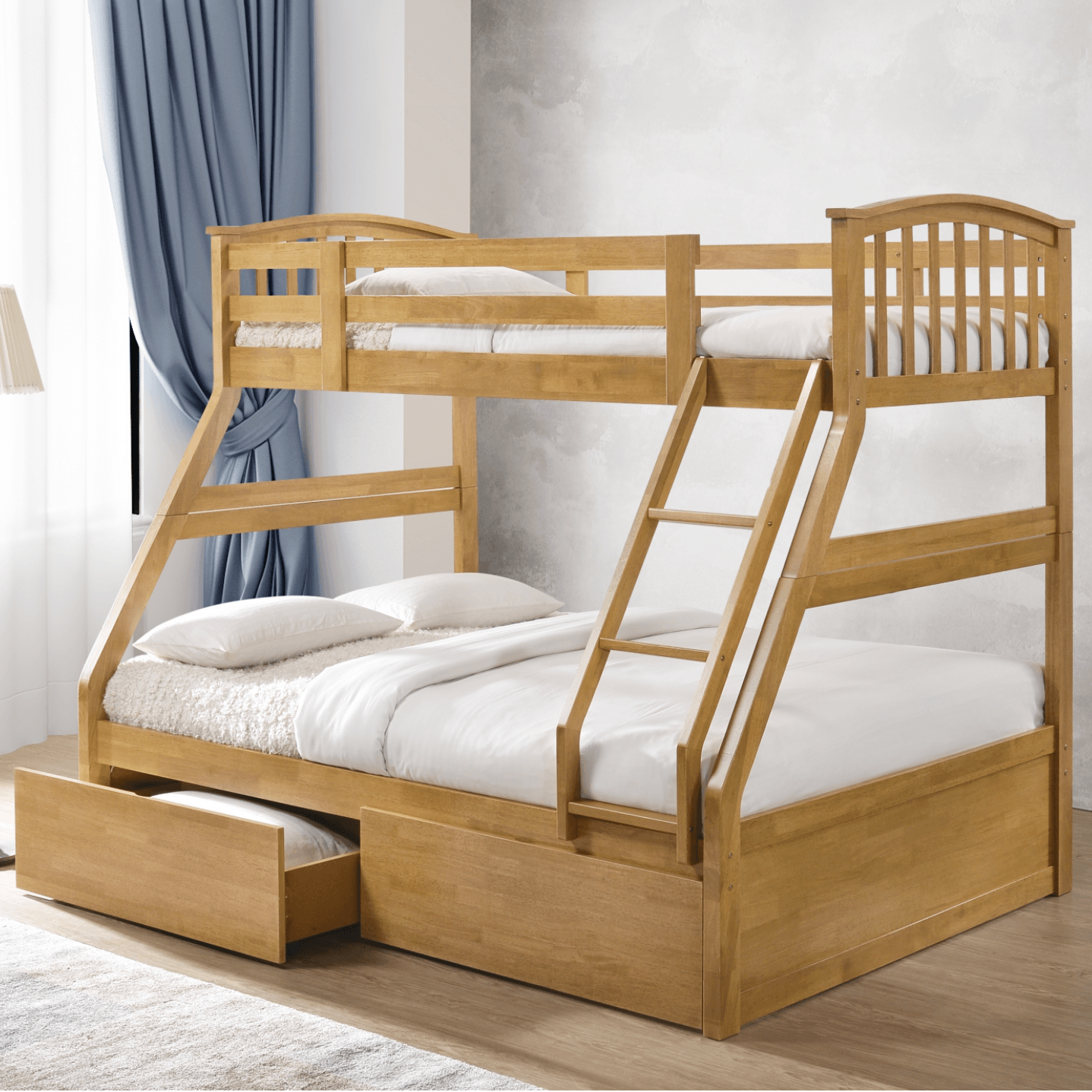 Oak Triple Sleeper Bunk Bed 3