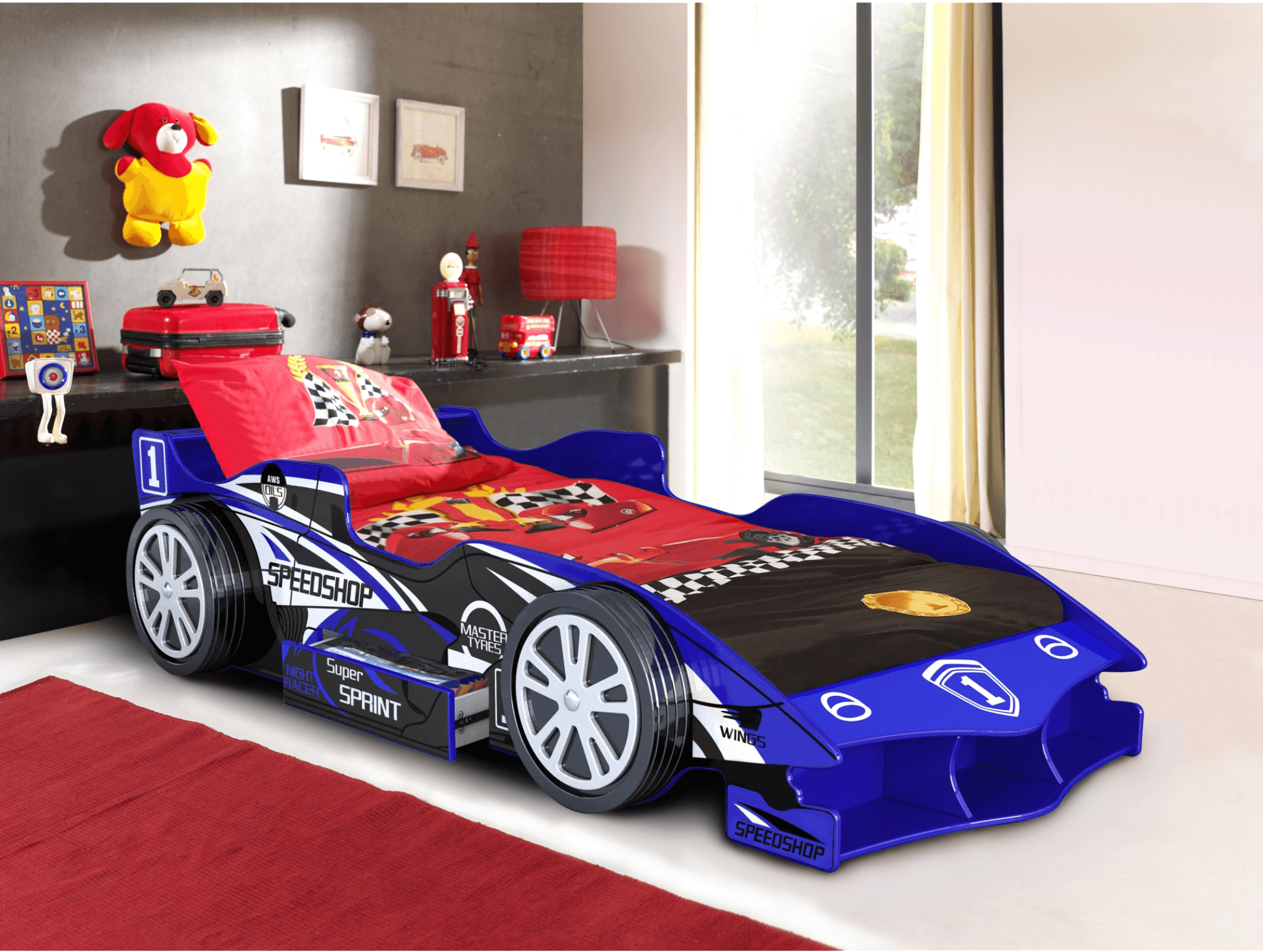 Speedcar Kids Racer Bed Blue