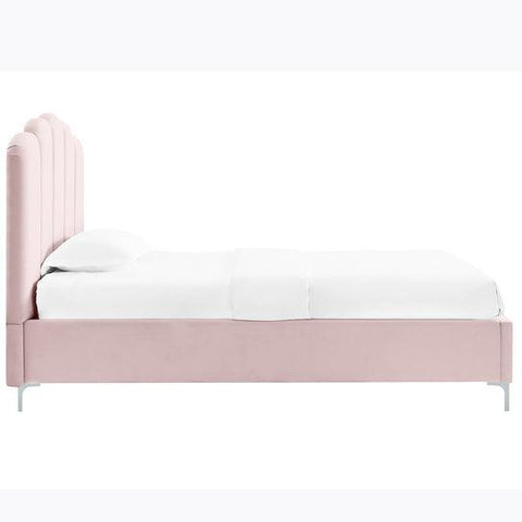 Pink Fabric Princess Single Bed Side