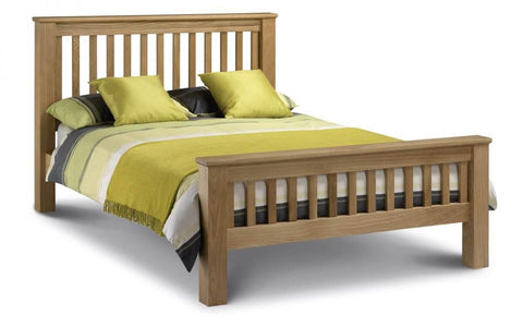 Oak Wooden Double Bed Frame High Foot End 2