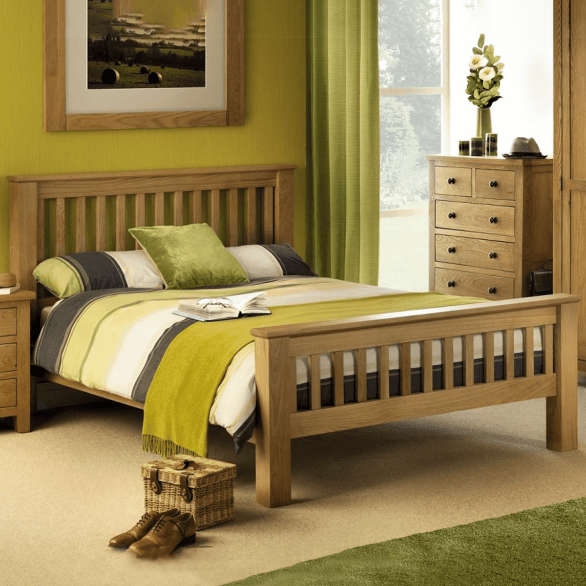 Amsterdam Oak Wooden King Bed Frame 4