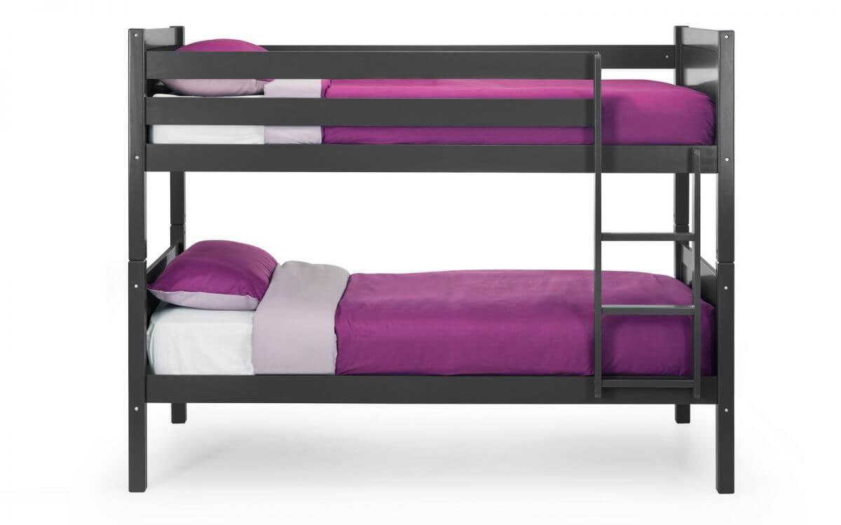 bella black wooden bunk bed frame 3