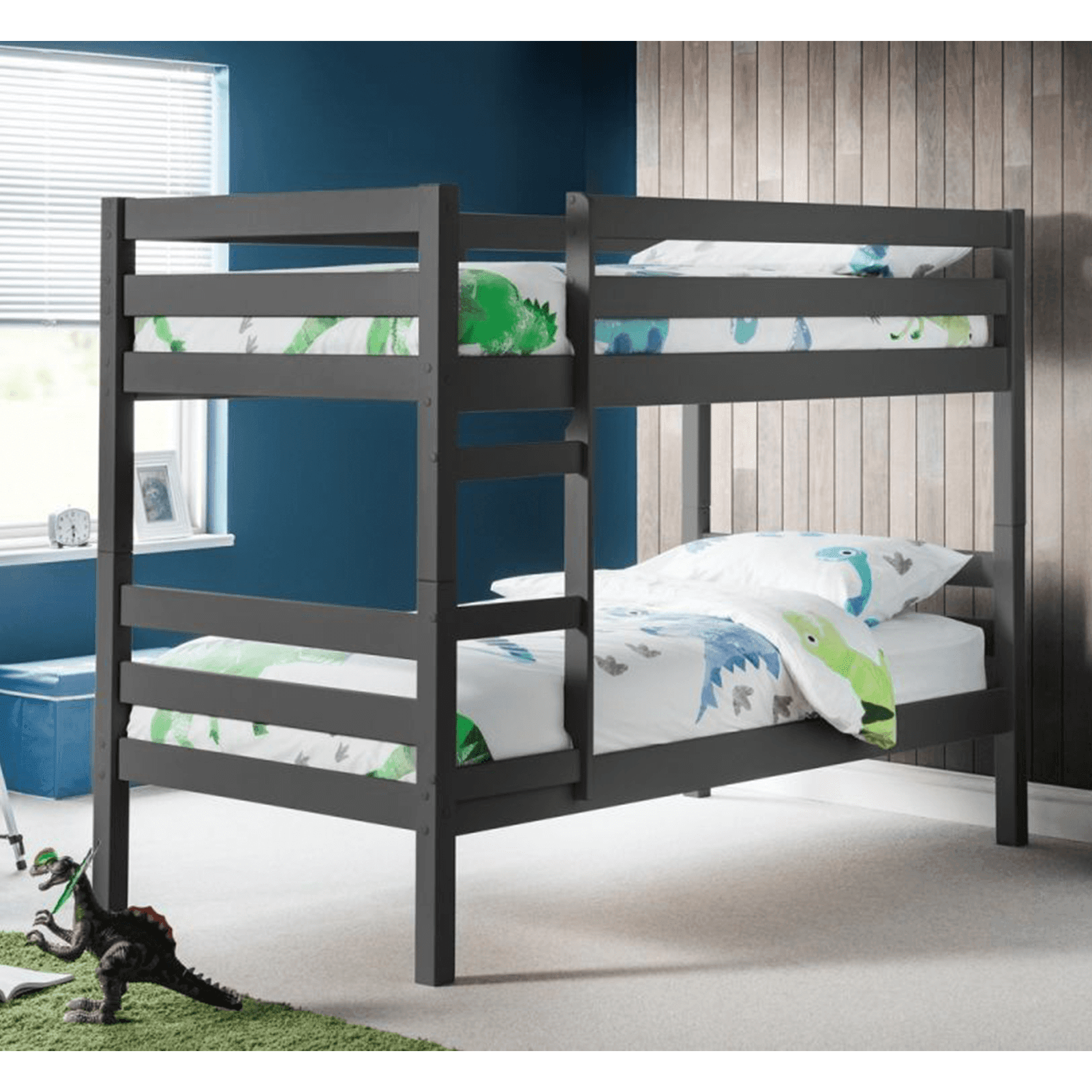 Black wood bun bed frame