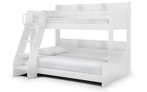 domino white triple sleeper wooden bunk bed