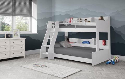 domino white triple sleeper wooden bunk bed 2