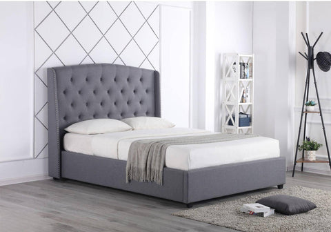 Durrani Studded Fabric Ottoman Double Bed Frame 3