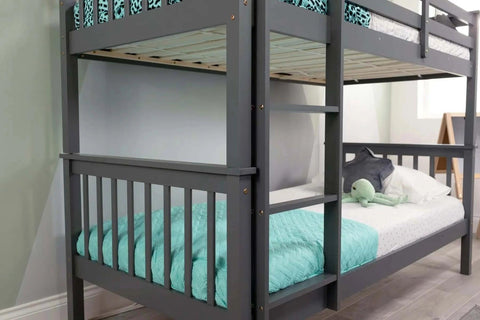 chinky pine wood bunk bed side view