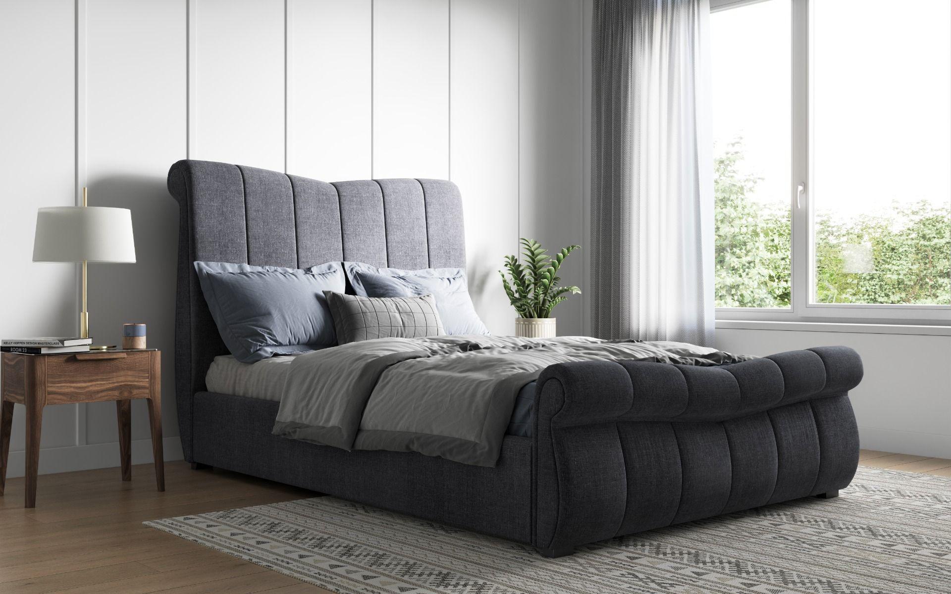 Kylo End Lift Grey Double Bed Frame Front
