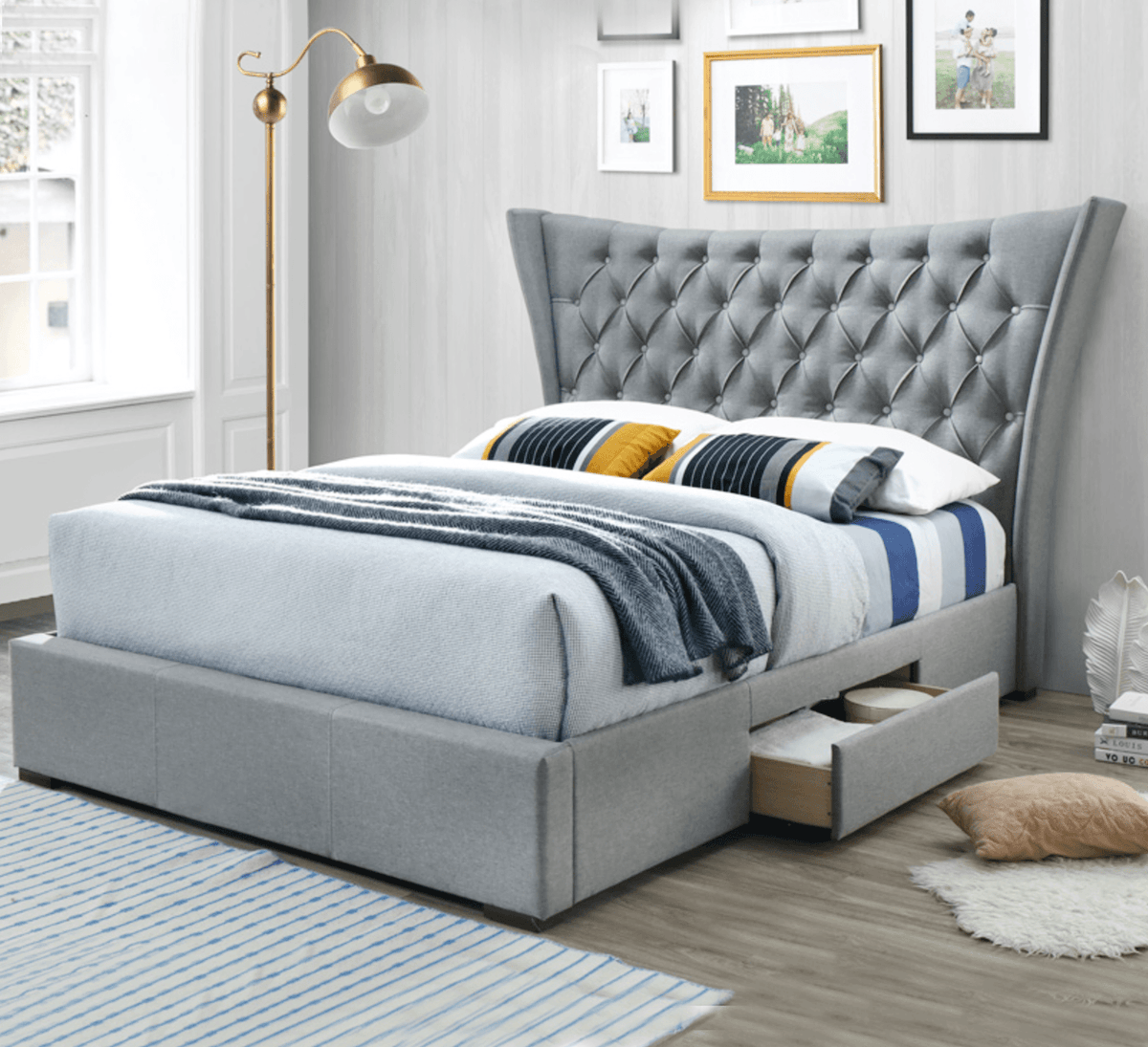 Winged Ottoman Double Bed Frame
