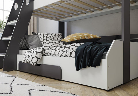Flick Triple Bunk Bed Frame with Storage Shelves 2