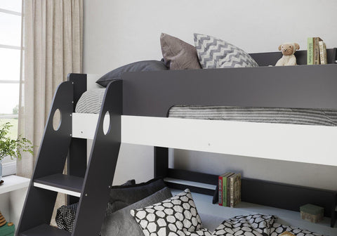 Flick Triple Bunk Bed Frame with Storage Shelves 3