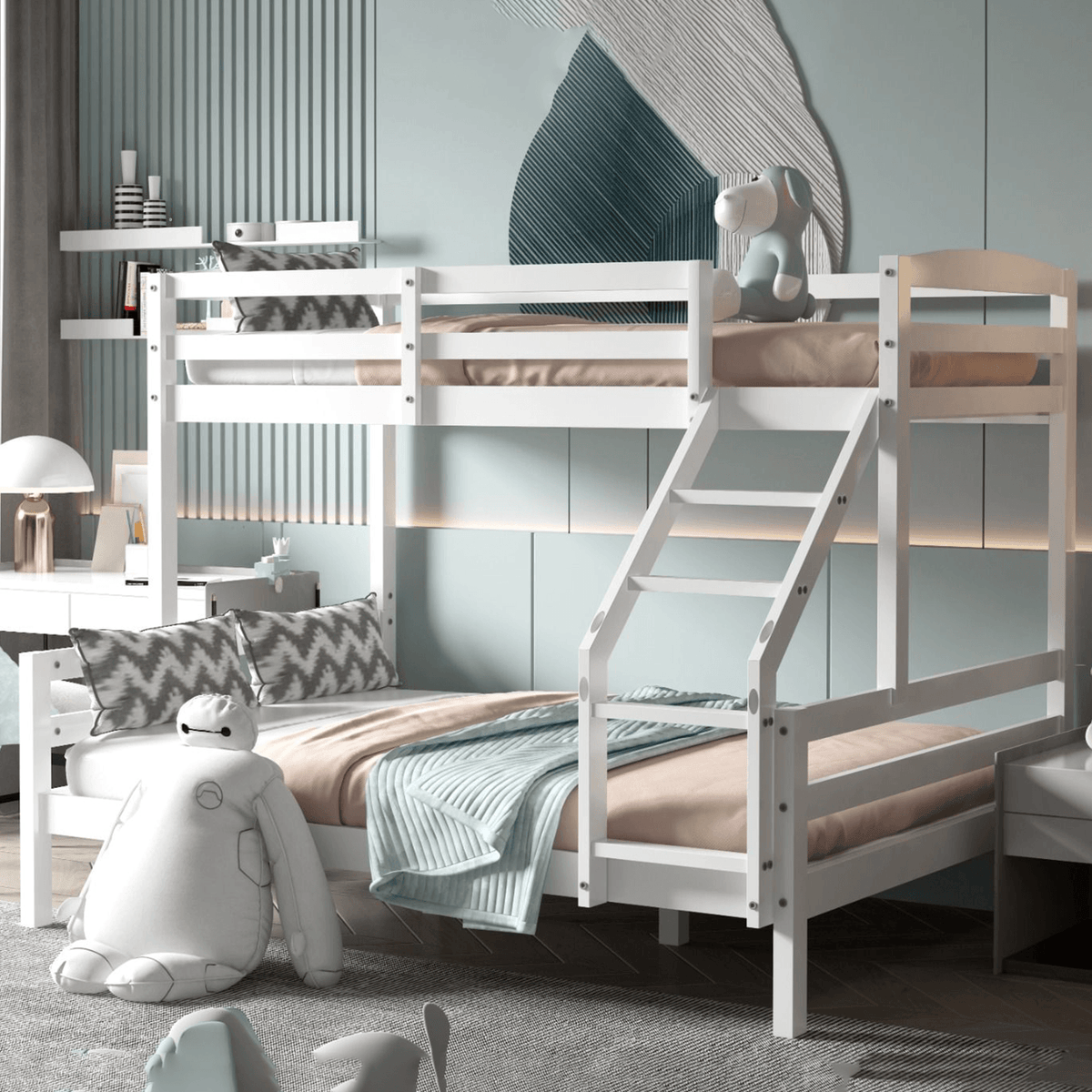 Hopin Triple Bunk Bed Frame in White