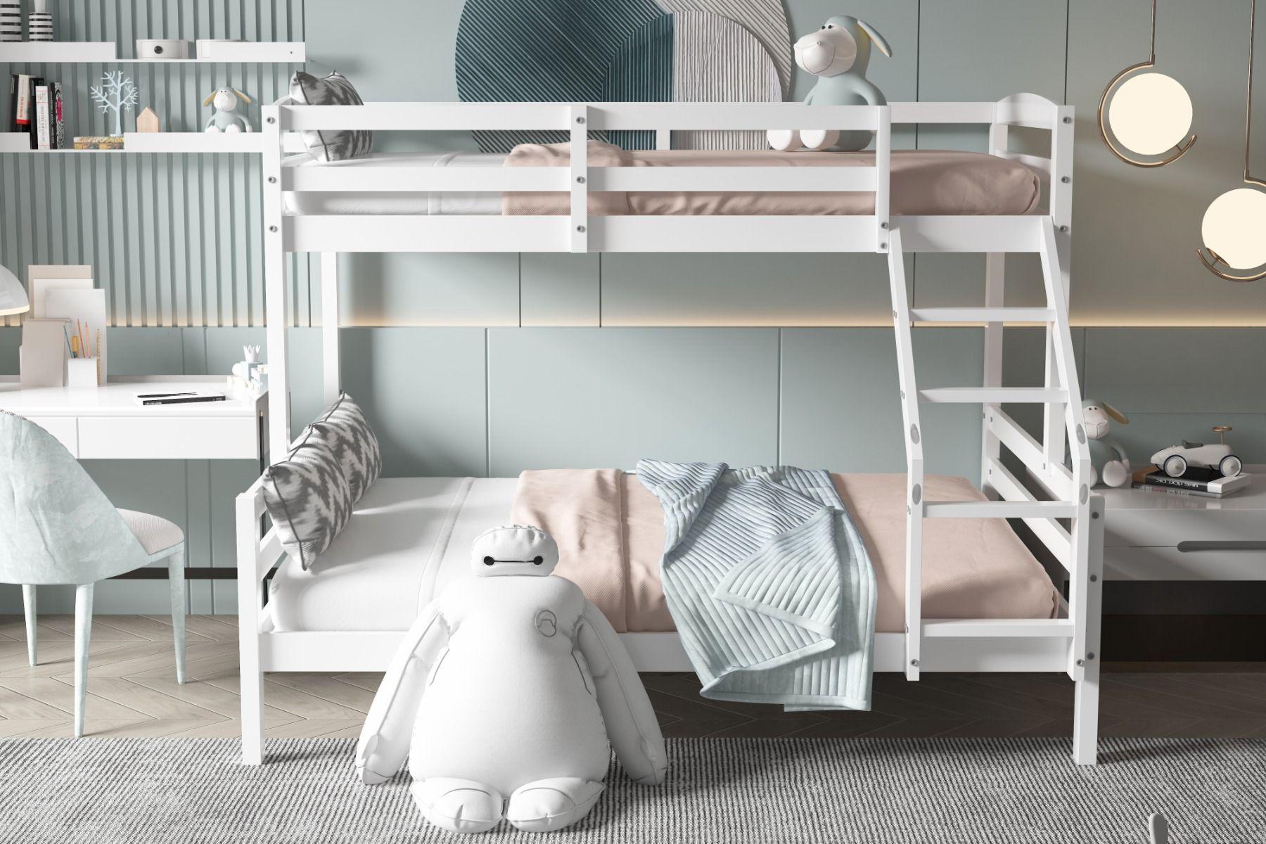 Hopin Triple Bunk Bed Frame in White View