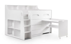 Jupiter White Midsleeper Bunk Bed Frame 4