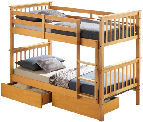 beech wooden bunk bed storage 1