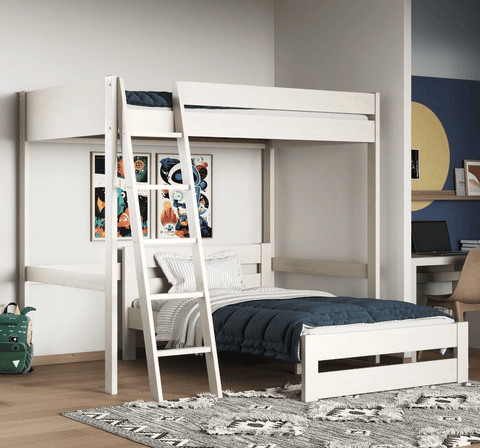 Noomi Tera Small Double High Sleeper L Shaped Bunk Bed in White