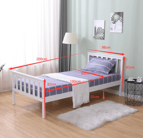 Larysa White Single Bed Measurement