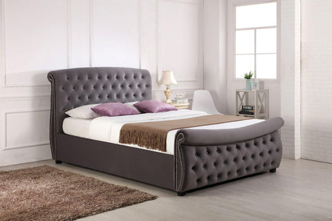 Lucinda Side Lift Ottoman Double Bed Frame Silver 2