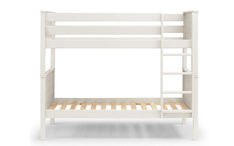 White Single Wooden Bunk Bed