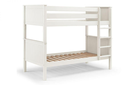white bunk bed base