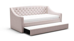 Aurora Studded Mink Pink Single Daybed Frame Underbed