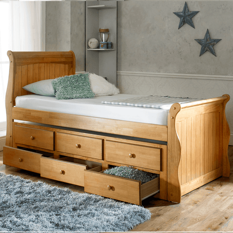 oak captain wooden bed frame 3