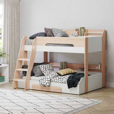 Flick Triple Bunk Bed Frame with Storage Shelves 1
