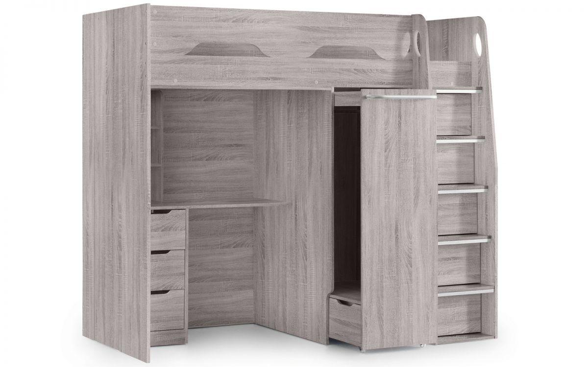 Highsleeper Grey Oak Bunk Bed Storage