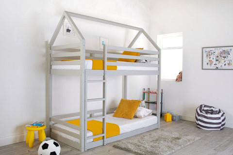 Flair Play House Bunk Bed Frame Grey Pine Wood 2