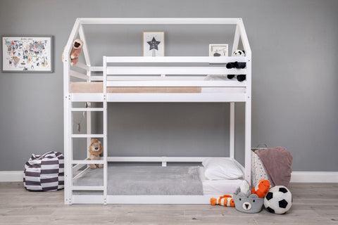 Flair Play House Bunk Bed Frame White Pine Wood 2