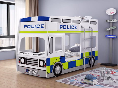 Police Bunk Bed Frame White Blue View