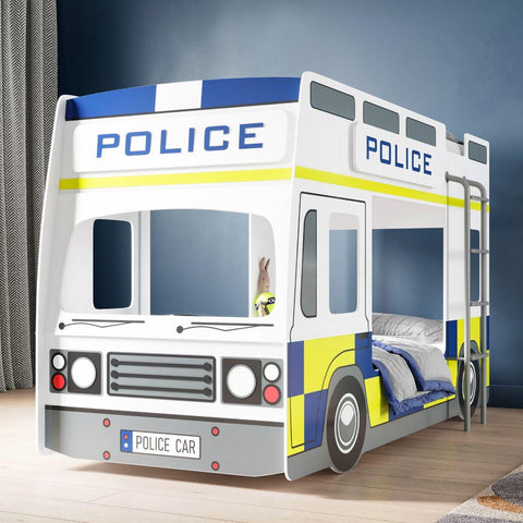 Police Bunk Bed Frame White Blue