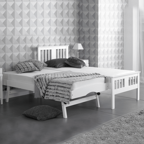 White Wooden Guest Bed Frame