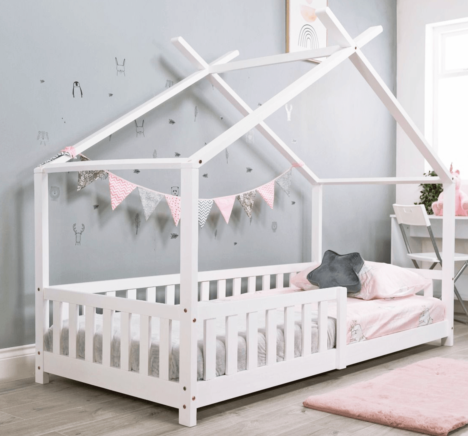 Scout Tree Wooden Bed Frame White Front