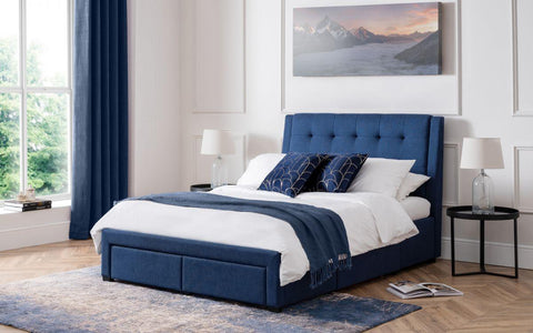 royal blue super king sized bed