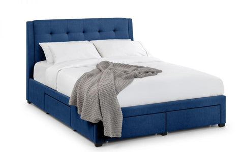 Royal Blue Bed Frame 4 Draws with storage