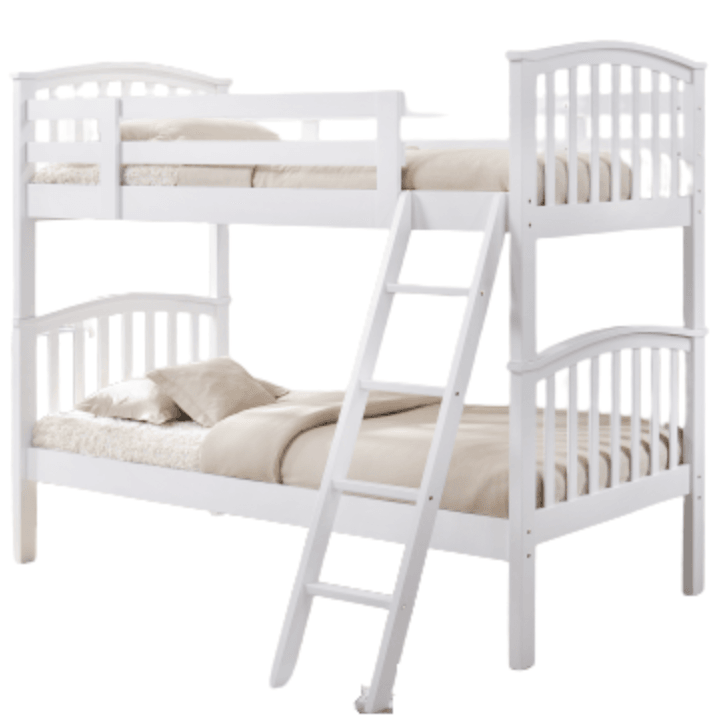 White Wooden Curved Bunk Bed Frame 2