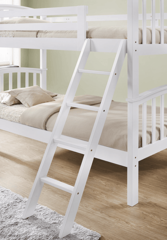 curved wooden bunk bed